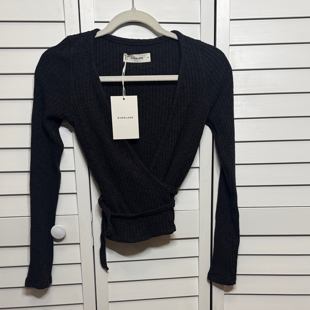 Everlane The Rib Knit Wrap Top